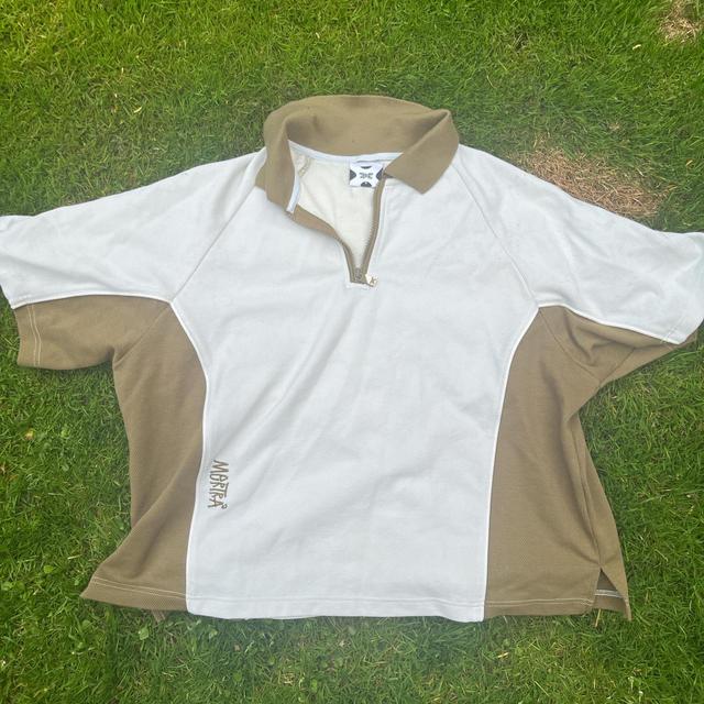 Men's Polo shirt - Khaki/White - M on Productcaster.