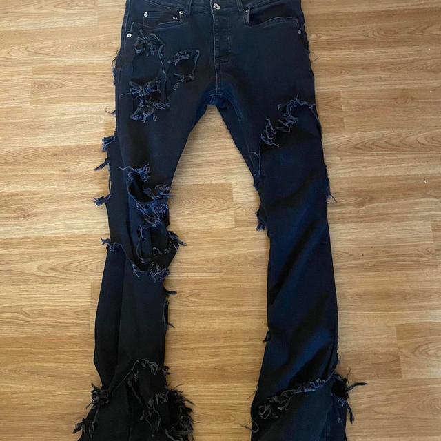 Men's Distressed Jeans - Black - M on Productcaster.