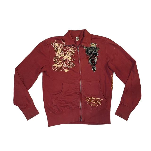 Ed Hardy Men's Jumper - Burgundy - L on Productcaster.