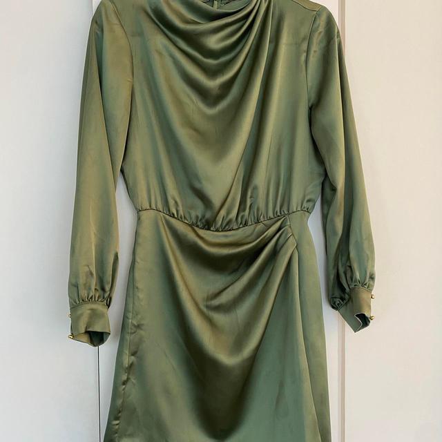 Zara Women's Party Dress - Khaki/Green - 8 on Productcaster.