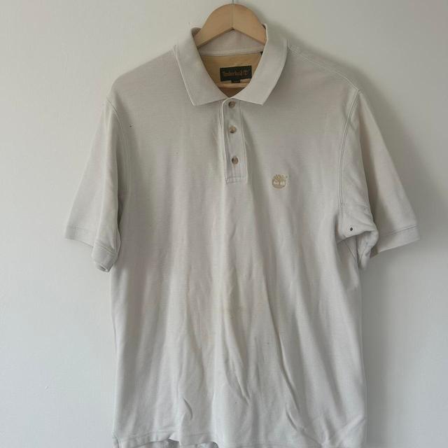 Timberland Men's Polo shirt - Cream - M on Productcaster.