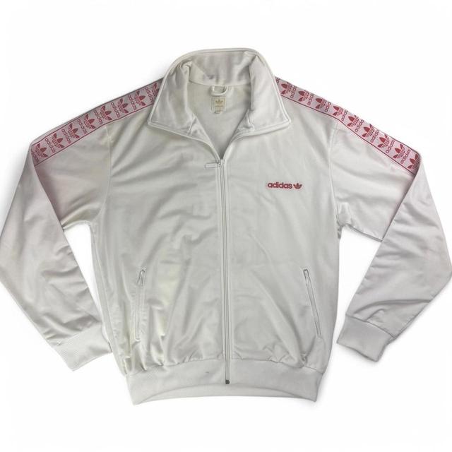 Adidas Originals Men's Lightweight Jacket - White/Red - L on Productcaster.