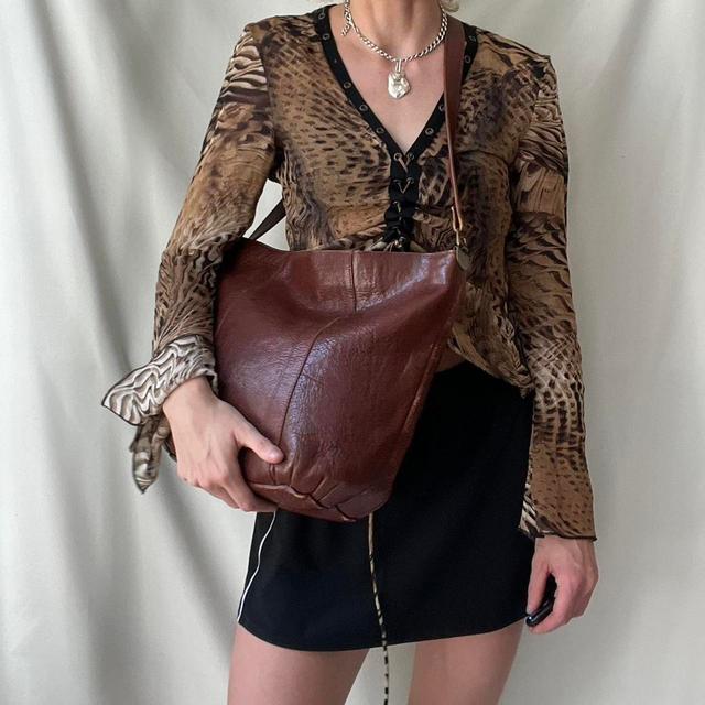 Vintage Women's Crossbody bags - Brown/Burgundy on Productcaster.