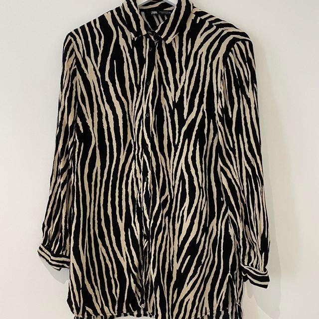 Zara Women's Shirt - Black/White - S on Productcaster.