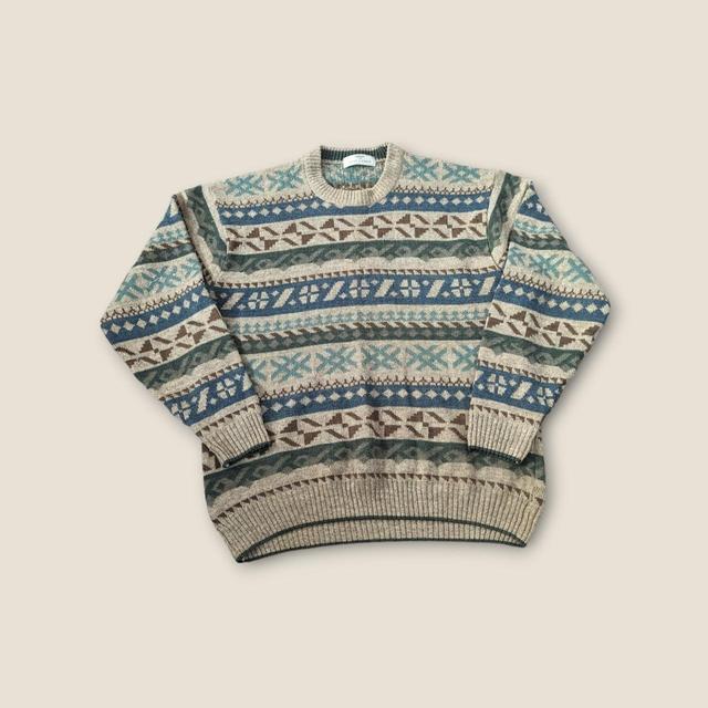 St Michael Men's Jumper - Tan/Multi - M on Productcaster.