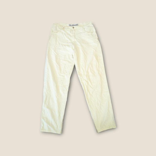 Vintage Women's High waisted Trousers - Cream - UK 14 on Productcaster.