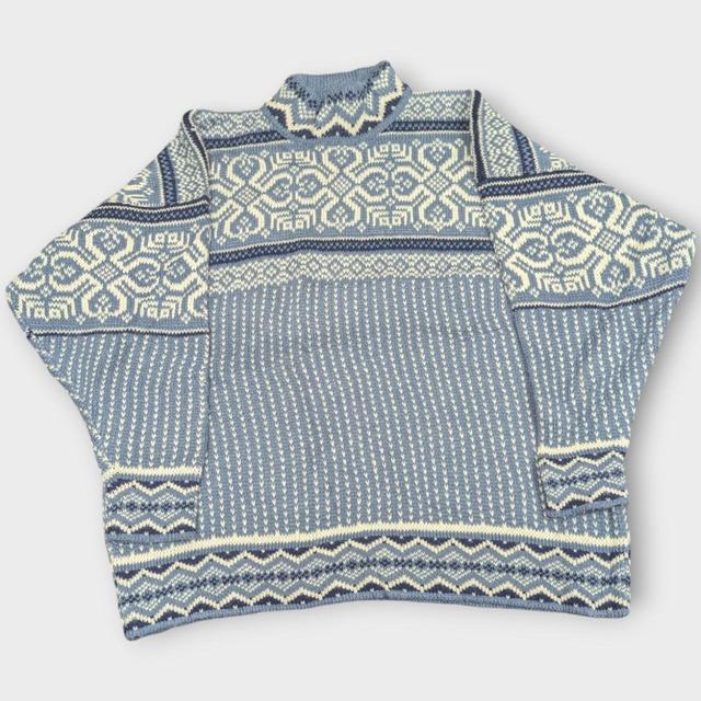 Vintage Men's Jumper - Blue - L on Productcaster.