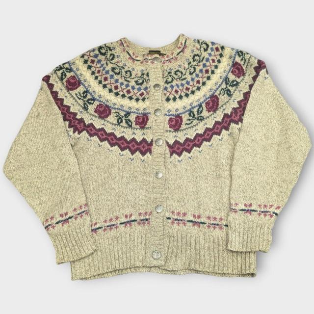 Eddie Bauer Women's Cardigan - Cream/Multi - S on Productcaster.