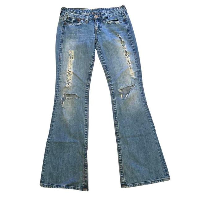 True Religion Women's Distressed Jeans - Blue - UK 6 on Productcaster.