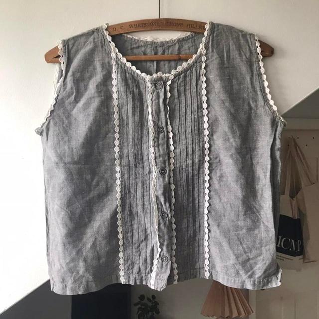 Vintage Women's Vest - Grey/White - 10 on Productcaster.