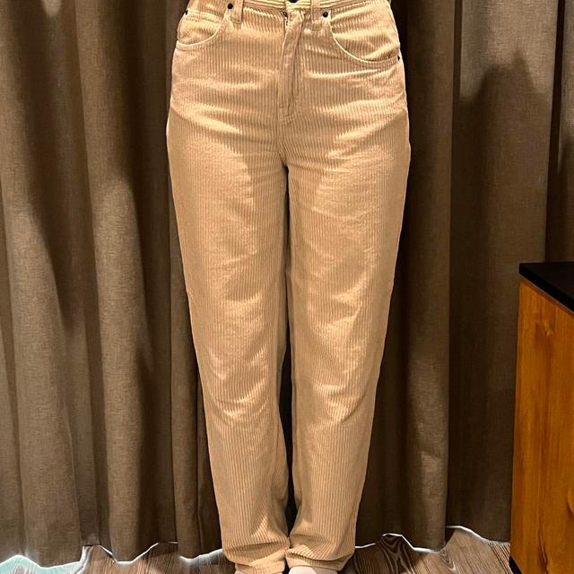 Urban Outfitters Women's Straight leg Trousers - Cream/Tan - UK 8 on Productcaster.