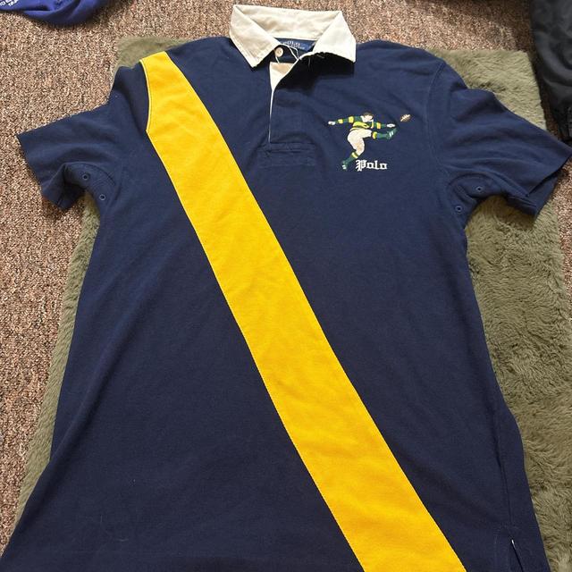 Polo Ralph Lauren Men's Polo shirt - Navy/Yellow - S on Productcaster.