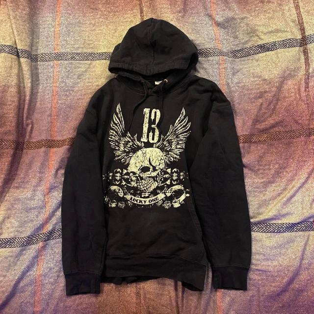 Men's Hoodie - Black/Navy - XL on Productcaster.