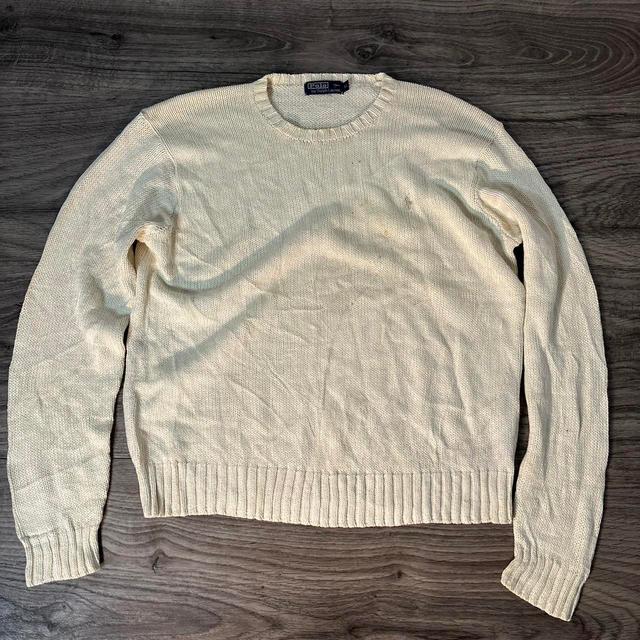 Ralph Lauren Men's Jumper - Cream/White - XL on Productcaster.