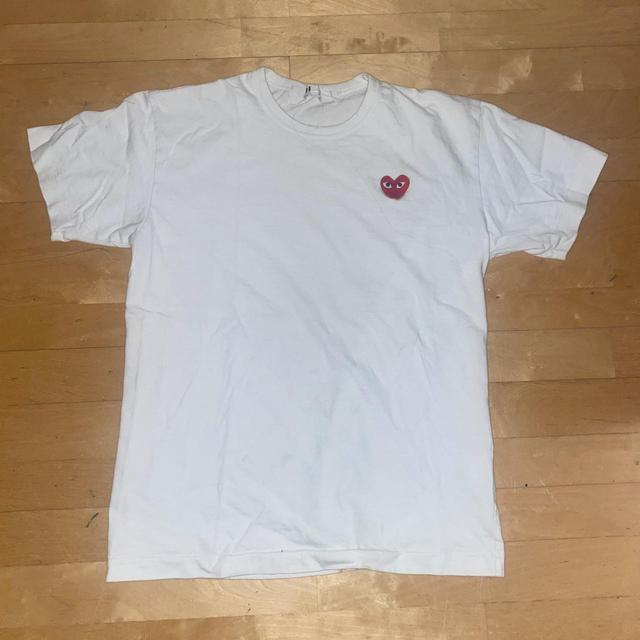 Comme des Garçons Play Men's T-shirt - White - S on Productcaster.