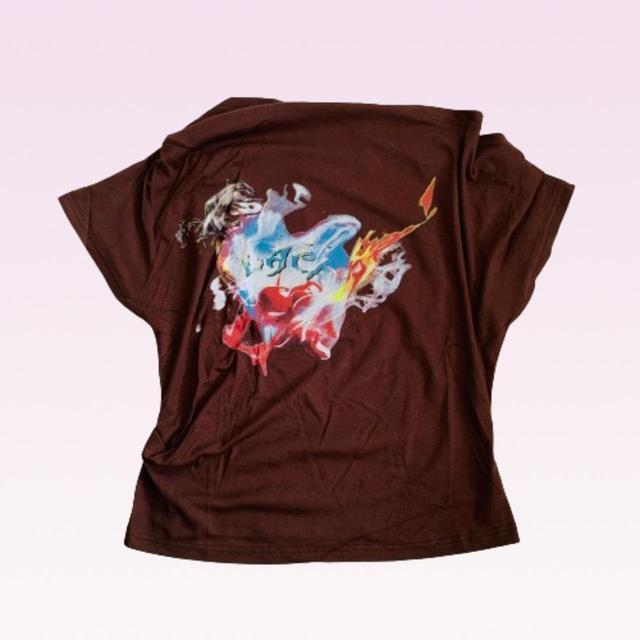 Designer Women's T-shirt - Multi/Brown - One size on Productcaster.