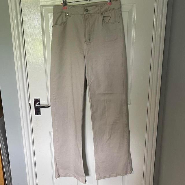 H&M Women's High waisted Trousers - Cream/Tan - UK 10 on Productcaster.