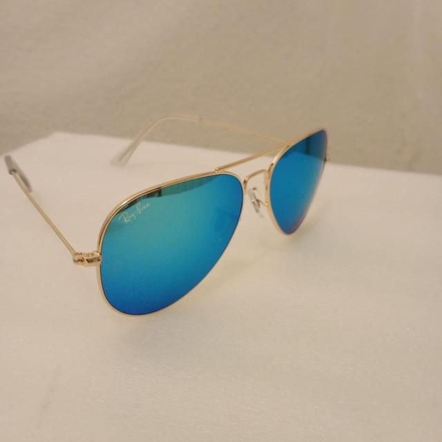 Ray-Ban Men's Aviator Sunglasses - Gold/Blue on Productcaster.