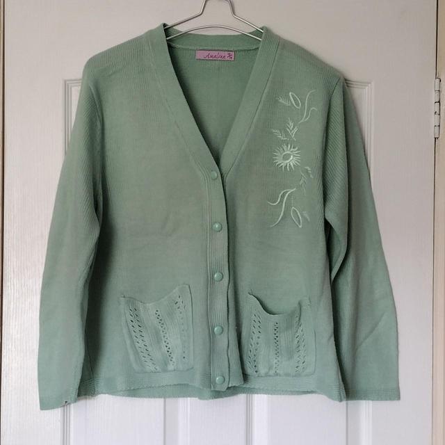 Vintage Women's Cardigan - Green - 14 on Productcaster.