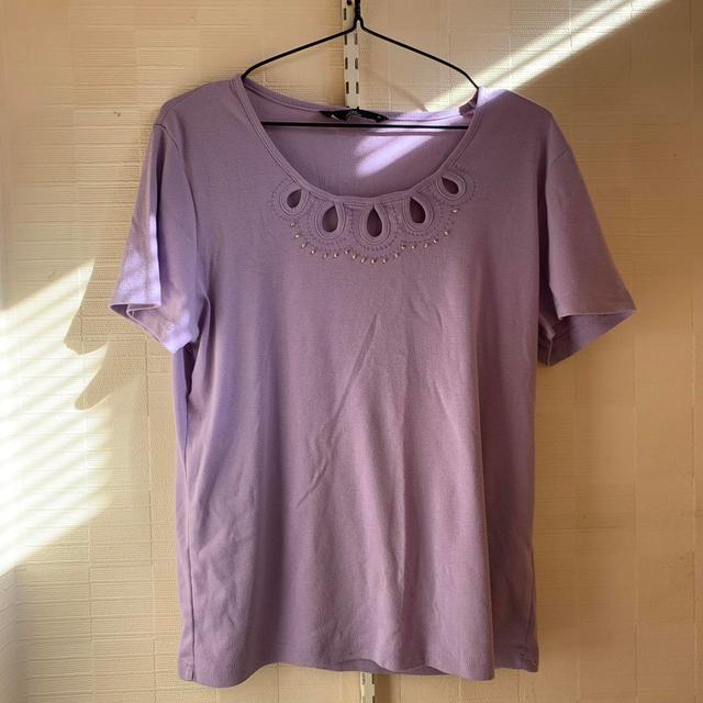 Preloved Women's T-shirt - Purple - M on Productcaster.