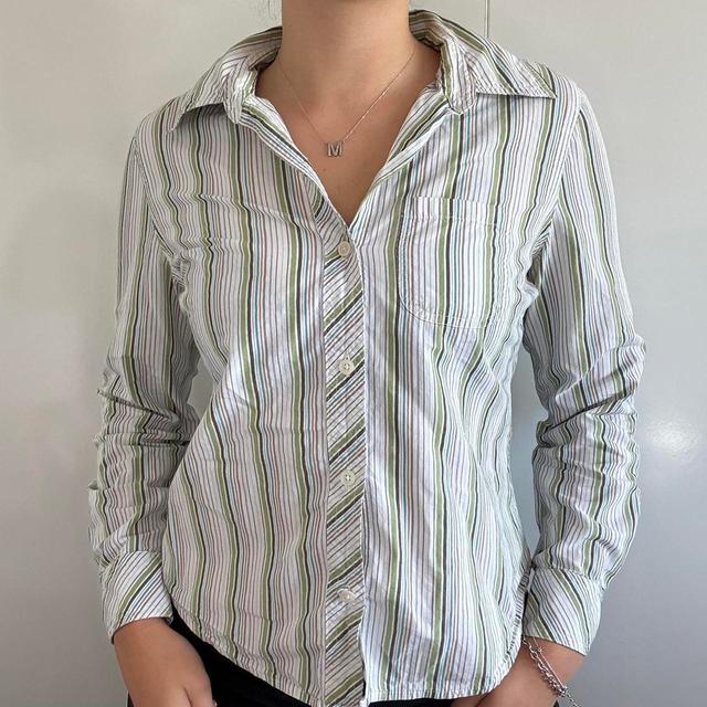 Old Navy Women's Shirt - Multi/White - M on Productcaster.