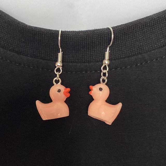 Handmade Women's Earrings - Pink/Orange on Productcaster.