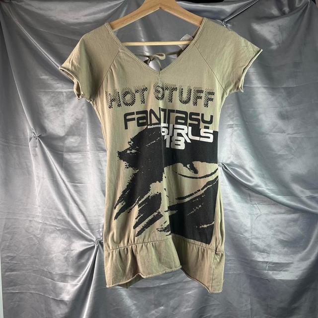 Vintage Women's T-shirt - Khaki - XS on Productcaster.