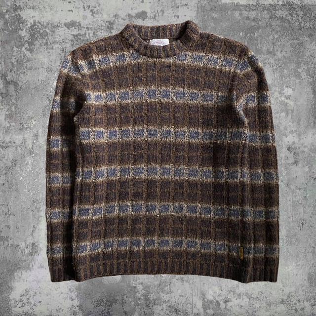 Armani Jeans Men's Jumper - Brown/Cream - M on Productcaster.