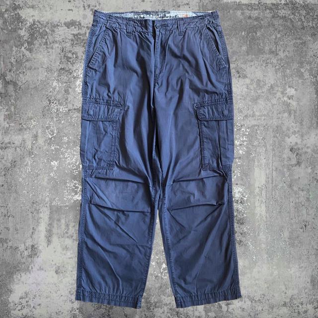 Cherokee Men's Straight leg Cargo Trousers - Navy/Grey - 34" on Productcaster.