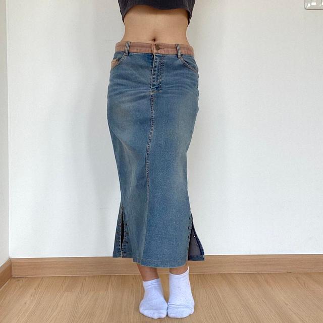 Reclaimed Vintage Women's Maxi Skirt - Blue - M on Productcaster.