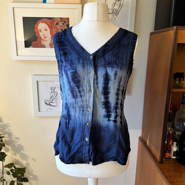 Vintage Women's Vest - Blue/Navy - One size on Productcaster.