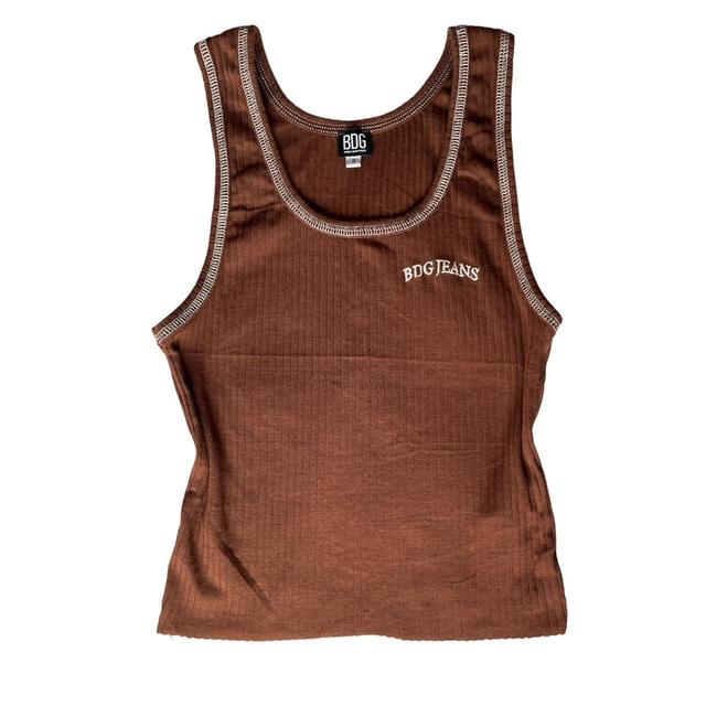 Urban Outfitters Women's Vest - Brown/White - S on Productcaster.