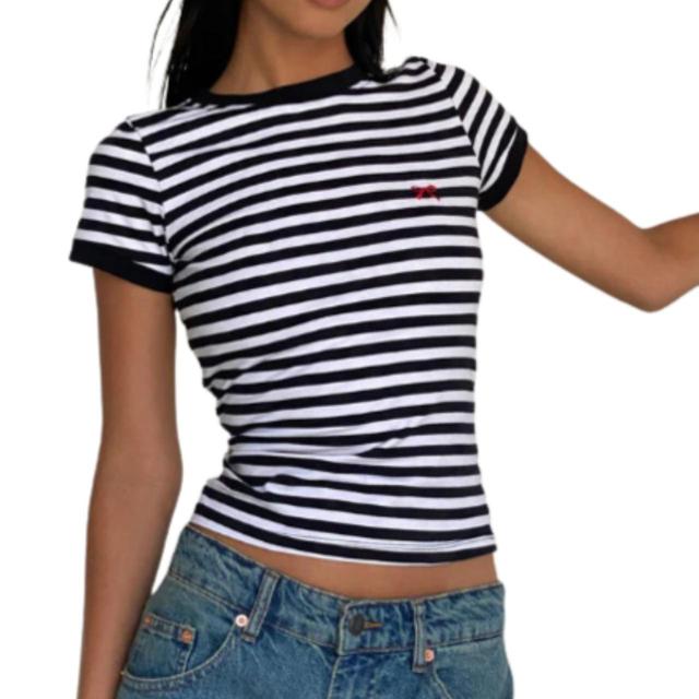 Women's Crop top - White/Black - S on Productcaster.