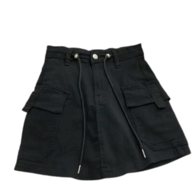 Women's Cotton Skirt - Black/Grey - XL on Productcaster.