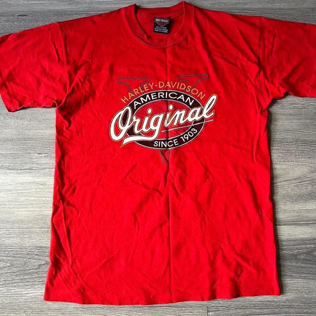 Harley Davidson Men's T-shirt - Red - L on Productcaster.