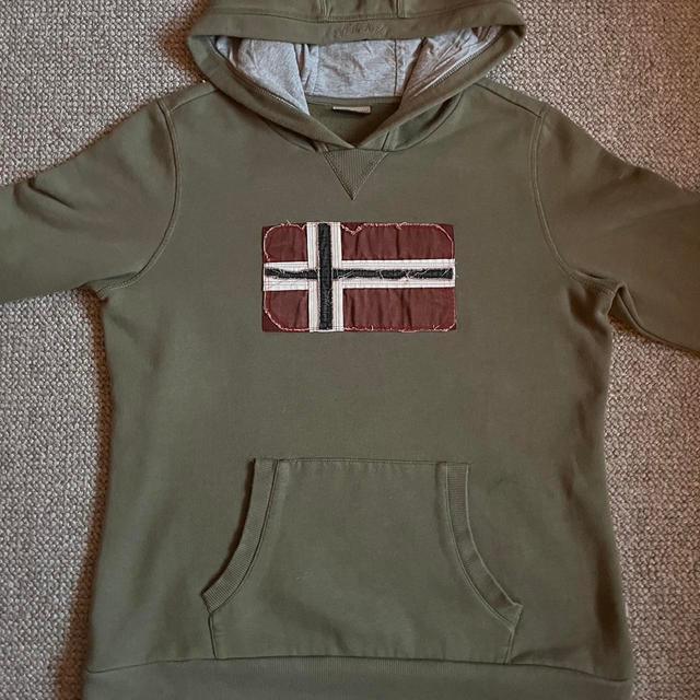 Napapijri Men's Hoodie - Khaki - S on Productcaster.