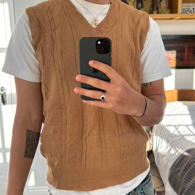 Vintage Men's Jumper - Tan - M on Productcaster.