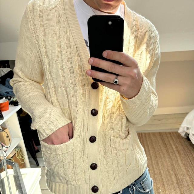 Men's Jumper - Cream - M on Productcaster.