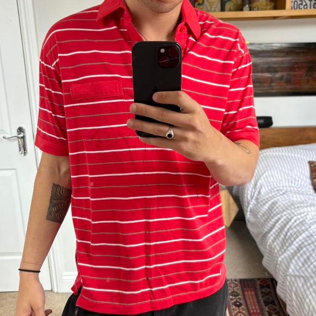 Vintage Men's Polo shirt - Red - M on Productcaster.