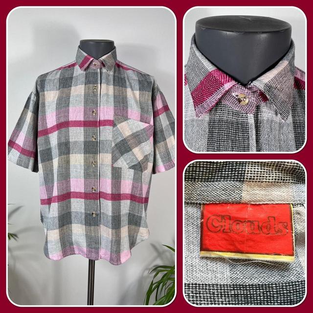 Vintage Men's Shirt - Grey/Pink - M on Productcaster.