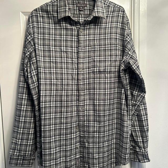 Eddie Bauer Men's Shirt - Grey - L on Productcaster.