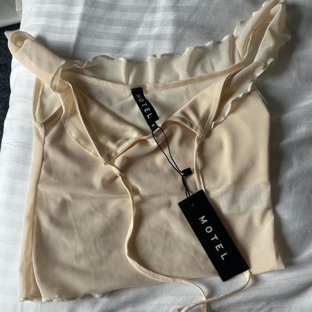 Motel Women's Crop top - Cream/Yellow - S on Productcaster.