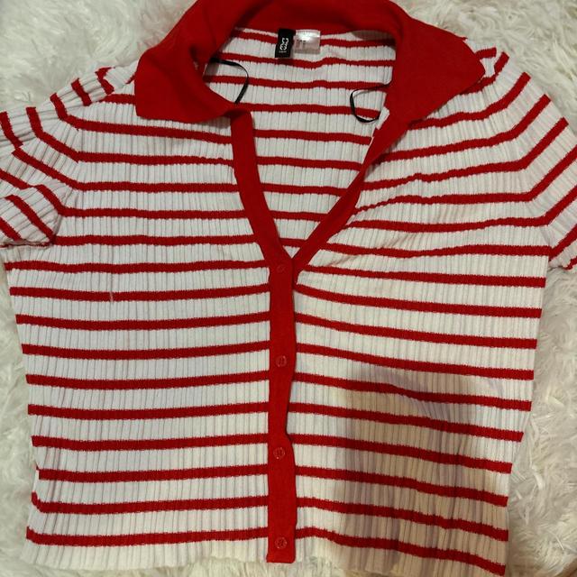 H&M Women's Shirt - Red/White - 8 on Productcaster.