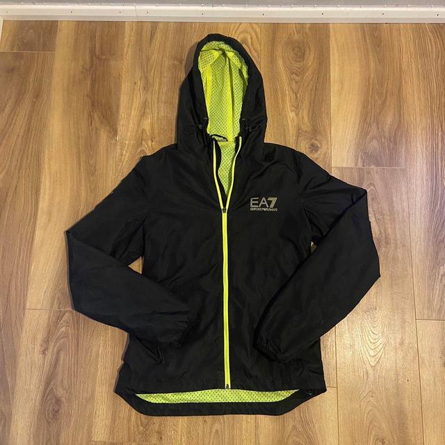 EA7 Men's Lightweight Jacket - Black/Green - S on Productcaster.