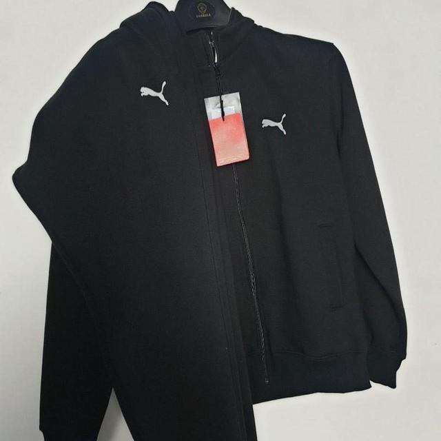 Puma Men's Hoodie - Black/White - L on Productcaster.