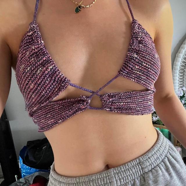 Bershka Women's Crop top - Purple - S on Productcaster.