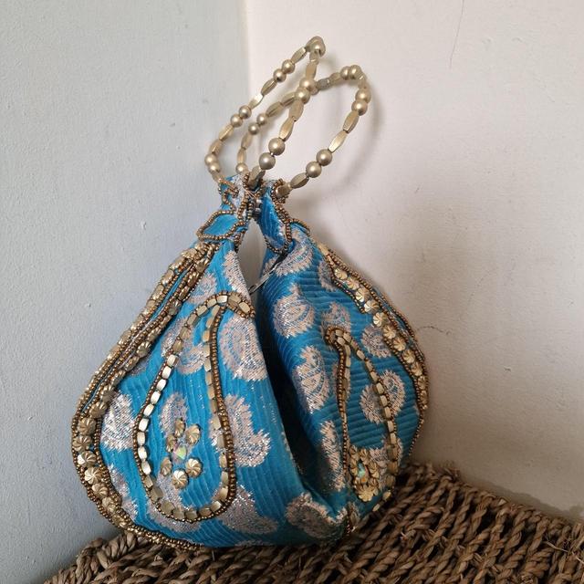 Women's Clutch bags - Blue/Gold on Productcaster.