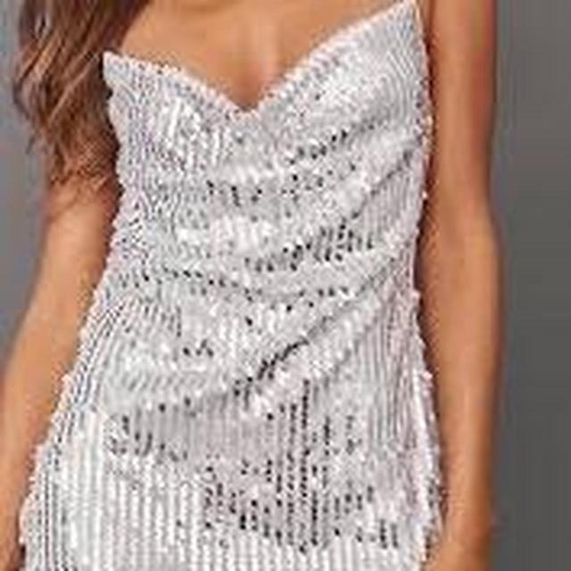 PrettyLittleThing Women's Slip Dress - Silver - 4 on Productcaster.