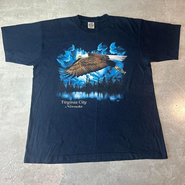 Vintage Men's T-shirt - Navy - XL on Productcaster.