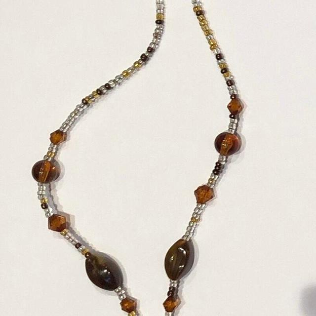 Vintage Women's Necklace - Brown/Gold on Productcaster.